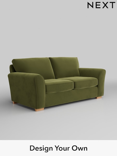 Plush Velvet Easy Clean/Mid Olive Green Michigan Ii (H37106) | £975