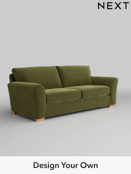 Plush Velvet Easy Clean/Mid Olive Green Michigan Ii (H37106) | £1,075