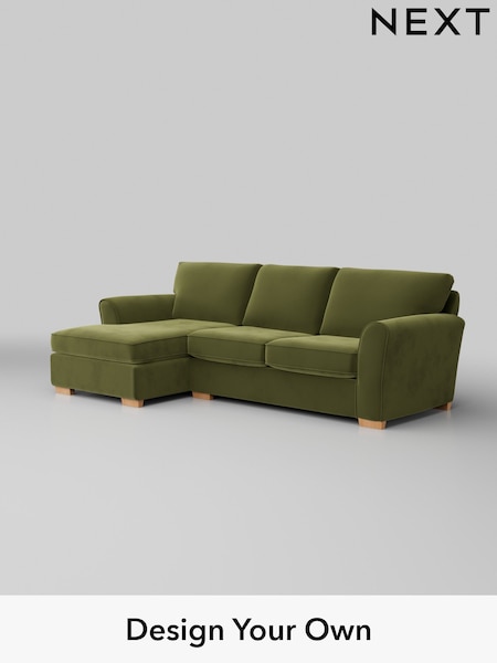 Plush Velvet Easy Clean/Mid Olive Green Michigan Ii (H37106) | £1,525