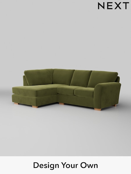 Plush Velvet Easy Clean/Mid Olive Green Michigan Ii (H37106) | £1,450