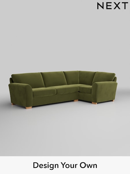 Plush Velvet Easy Clean/Mid Olive Green Michigan Ii (H37106) | £1,675