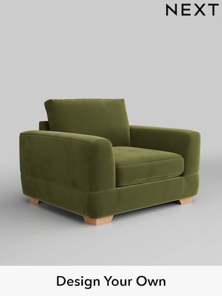 Plush Velvet Easy Clean/Mid Olive Green Clayton (H37109) | £850