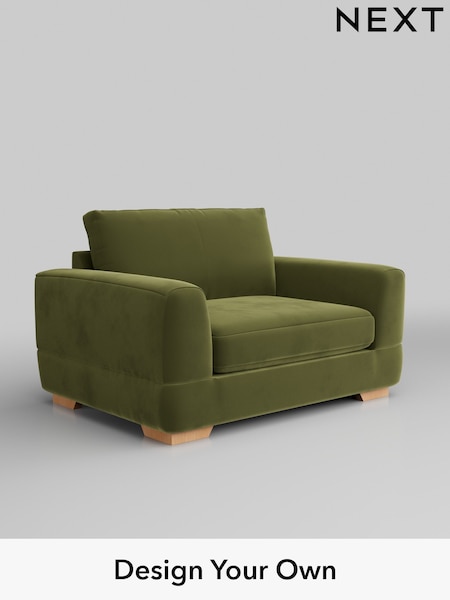 Plush Velvet Easy Clean/Mid Olive Green Clayton (H37109) | £950