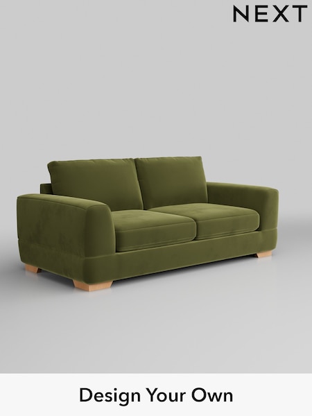 Plush Velvet Easy Clean/Mid Olive Green Clayton (H37109) | £1,225