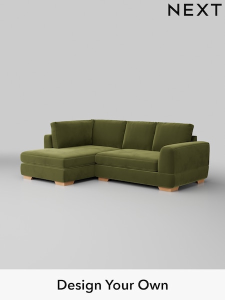 Plush Velvet Easy Clean/Mid Olive Green Clayton (H37109) | £1,725