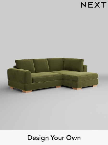 Plush Velvet Easy Clean/Mid Olive Green Clayton (H37109) | £1,725