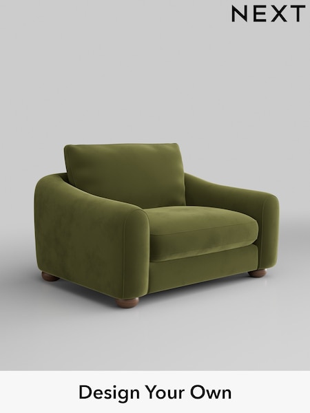 Plush Velvet Easy Clean/Mid Olive Green Arches (H37110) | £925