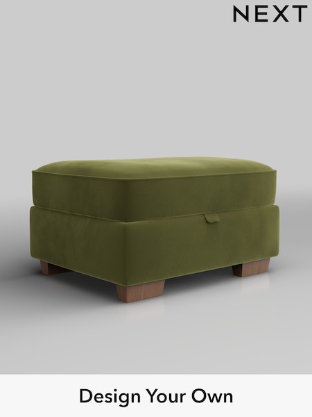 Plush Velvet Easy Clean/Mid Olive Green Hayden Buttoned Back (H37113) | £499