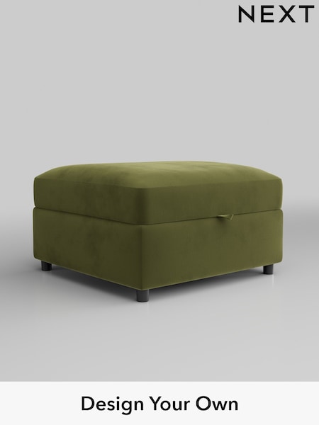 Plush Velvet Easy Clean/Mid Olive Green Parker Platform (H37115) | £499