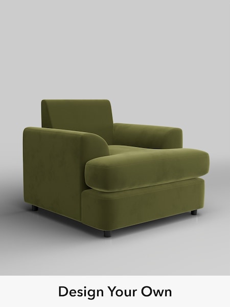 Plush Velvet Easy Clean/Mid Olive Green Parker Platform (H37115) | £875