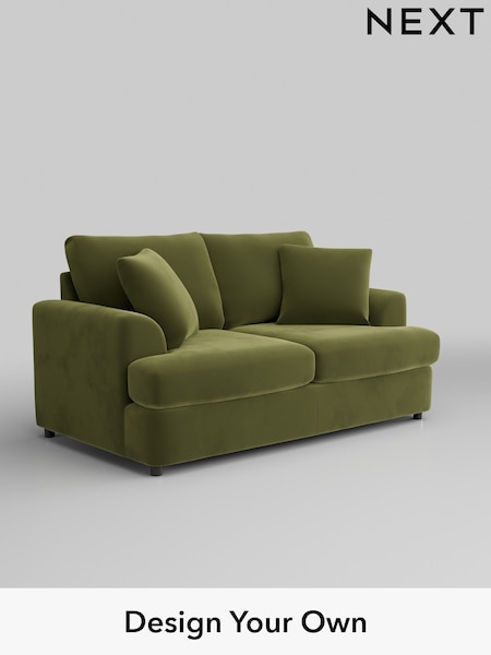 Plush Velvet Easy Clean/Mid Olive Green Parker Platform (H37115) | £1,175