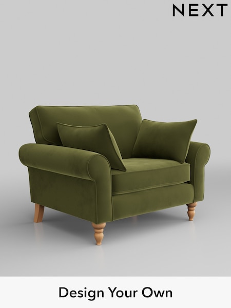 Plush Velvet Easy Clean/Mid Olive Green Mallory (H37118) | £725