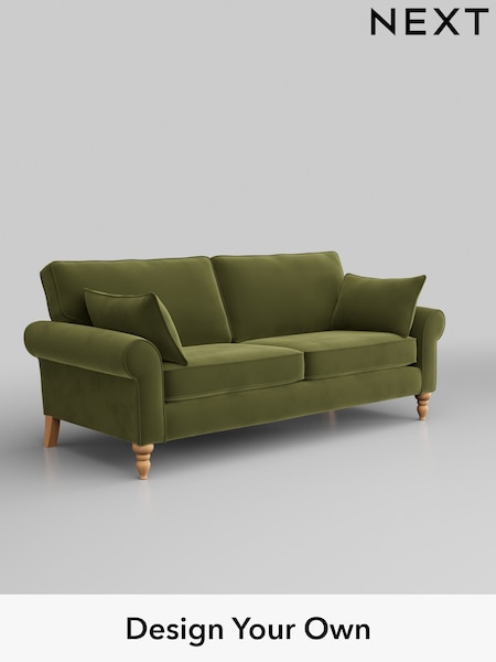 Plush Velvet Easy Clean/Mid Olive Green Mallory (H37118) | £999