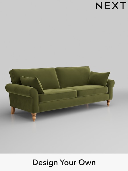 Plush Velvet Easy Clean/Mid Olive Green Mallory (H37118) | £1,099