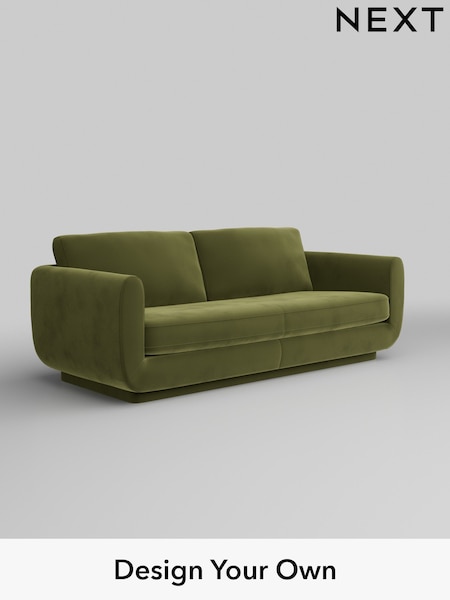 Plush Velvet Easy Clean/Mid Olive Green N Premium Pia (H37119) | £1,525