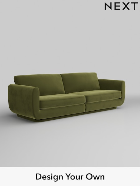 Plush Velvet Easy Clean/Mid Olive Green N Premium Pia (H37119) | £1,625