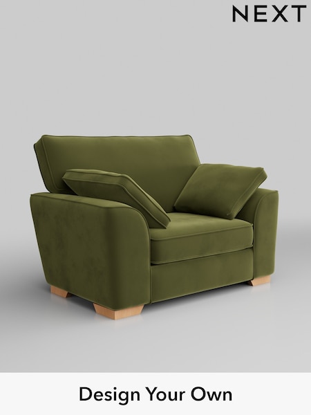 Plush Velvet Easy Clean/Mid Olive Green Stamford (H37120) | £850
