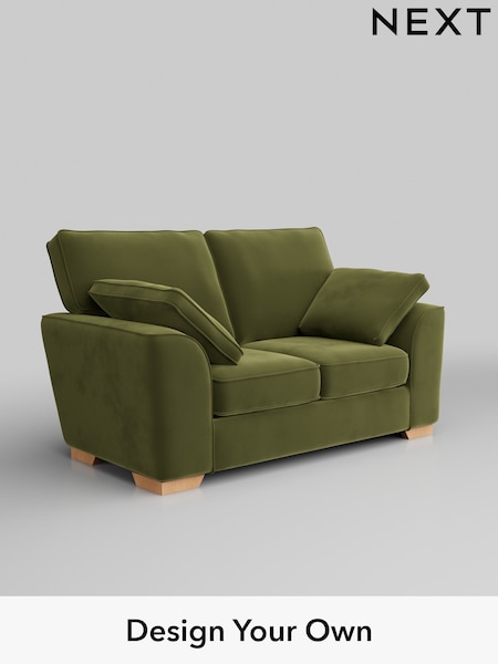 Plush Velvet Easy Clean/Mid Olive Green Stamford (H37120) | £1,050