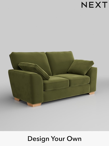 Plush Velvet Easy Clean/Mid Olive Green Stamford (H37120) | £1,150