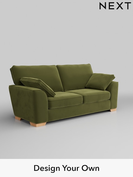 Plush Velvet Easy Clean/Mid Olive Green Stamford (H37120) | £1,250