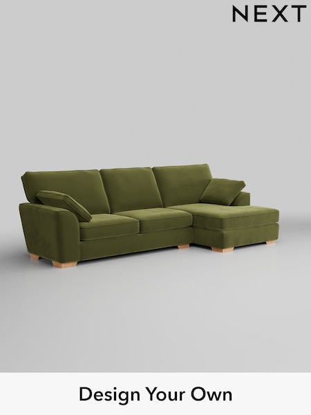 Plush Velvet Easy Clean/Mid Olive Green Stamford (H37120) | £1,950