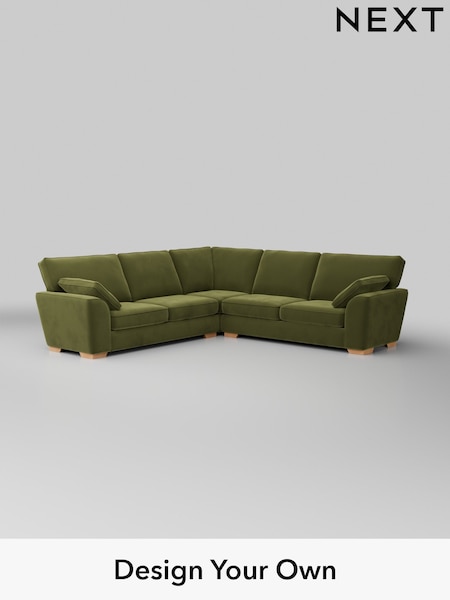 Plush Velvet Easy Clean/Mid Olive Green Stamford (H37120) | £2,550