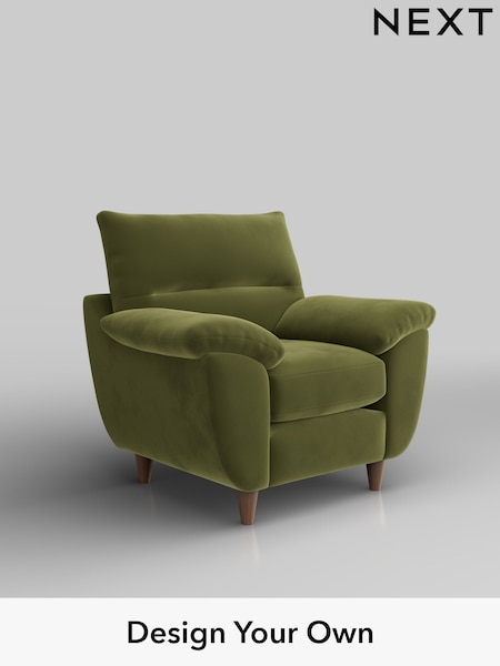 Plush Velvet Easy Clean/Mid Olive Green Elliot Highback (H37127) | £675