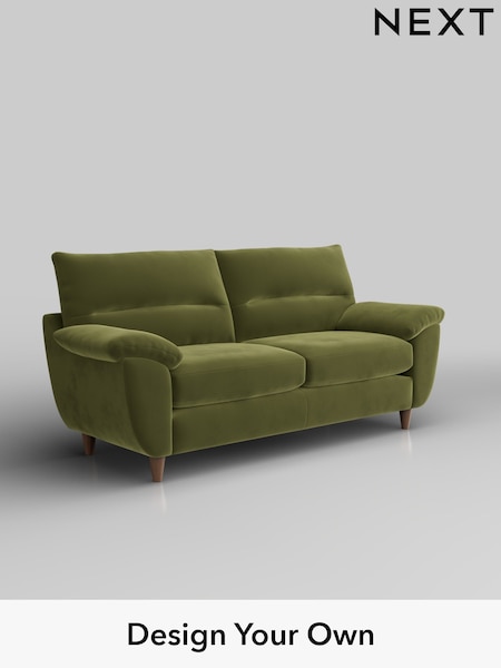 Plush Velvet Easy Clean/Mid Olive Green Elliot Highback (H37127) | £1,175