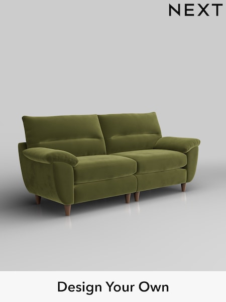 Plush Velvet Easy Clean/Mid Olive Green Elliot Highback (H37127) | £1,275