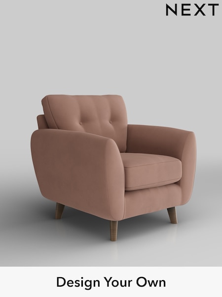 Plush Velvet Easy Clean/Mid Natural Wilson Buttoned Back (H37143) | £599