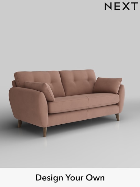 Plush Velvet Easy Clean/Mid Natural Wilson Buttoned Back (H37143) | £1,050