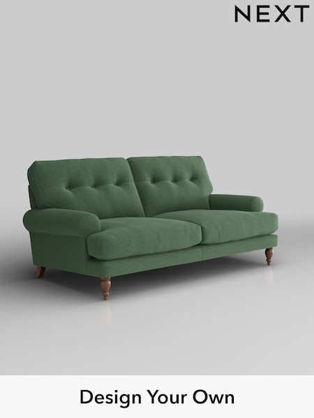 Relaxed Linen Look/Dark Green Erin Buttoned Back Deep Relaxed Sit (H37146) | £1,325