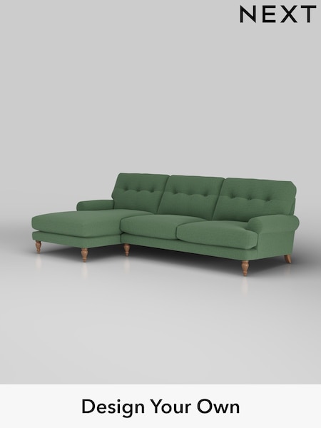 Relaxed Linen Look/Dark Green Erin Buttoned Back Deep Relaxed Sit (H37146) | £2,025