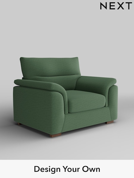 Relaxed Linen Look/Dark Green Hayden Highback (H37150) | £850
