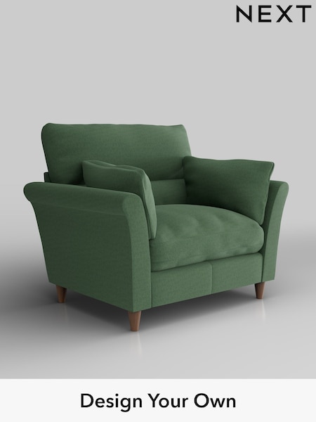 Relaxed Linen Look/Dark Green Hartley Highback Relaxed Sit (H37152) | £975