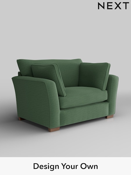Relaxed Linen Look/Dark Green Heath Highback (H37153) | £850