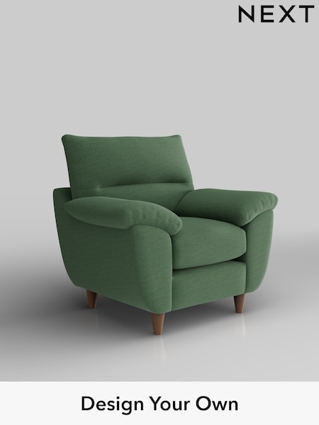 Relaxed Linen Look/Dark Green Elliot Highback (H37158) | £675