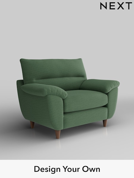 Relaxed Linen Look/Dark Green Elliot Highback (H37158) | £775