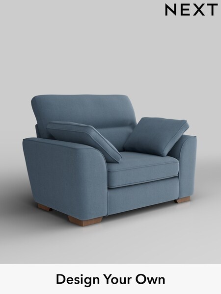 Relaxed Linen Look/Mid Blue Stamford Highback (H37183) | £899