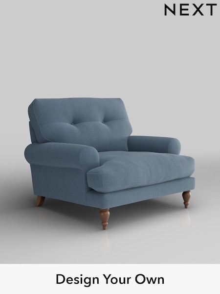 Relaxed Linen Look/Mid Blue Erin Buttoned Back Deep Relaxed Sit (H37193) | £925