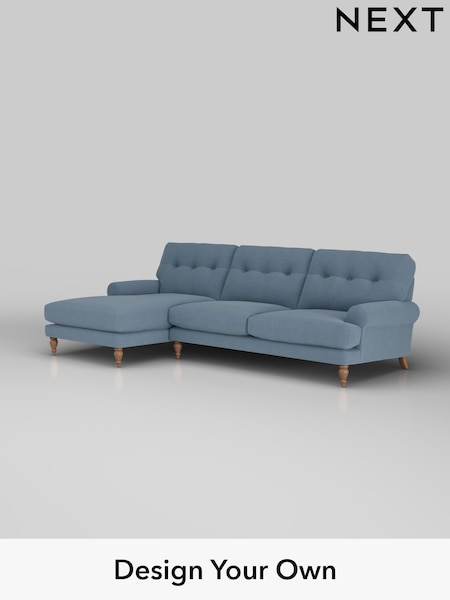 Relaxed Linen Look/Mid Blue Erin Buttoned Back Deep Relaxed Sit (H37193) | £2,025