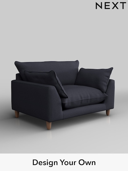 Tweedy Blend Easy Clean/Dark Slate Blue Noa Deep Relaxed Sit (H37251) | £875