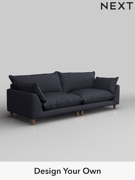 Tweedy Blend Easy Clean/Dark Slate Blue Noa Deep Relaxed Sit (H37251) | £1,275