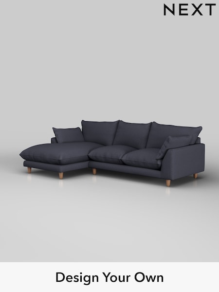 Tweedy Blend Easy Clean/Dark Slate Blue Noa Deep Relaxed Sit (H37251) | £1,775