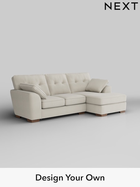 Relaxed Linen Look/Oyster Stamford Buttoned Back (H37273) | £1,875