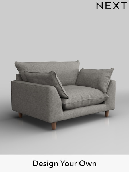 Woven Chenille Easy Clean/Light Grey Noa Deep Relaxed Sit (H37337) | £975