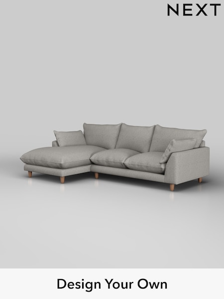 Woven Chenille Easy Clean/Light Grey Noa Deep Relaxed Sit (H37337) | £1,875