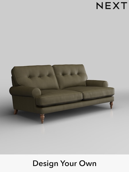 Turin Leather/Moss Green Erin Buttoned Back Leather Deep Sit (H37362) | £1,999