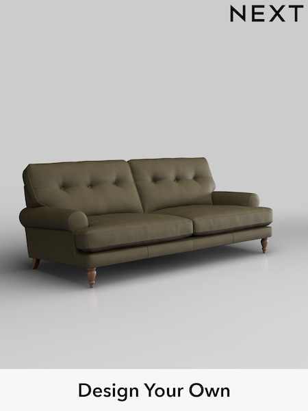 Turin Leather/Moss Green Erin Buttoned Back Leather Deep Sit (H37362) | £2,099