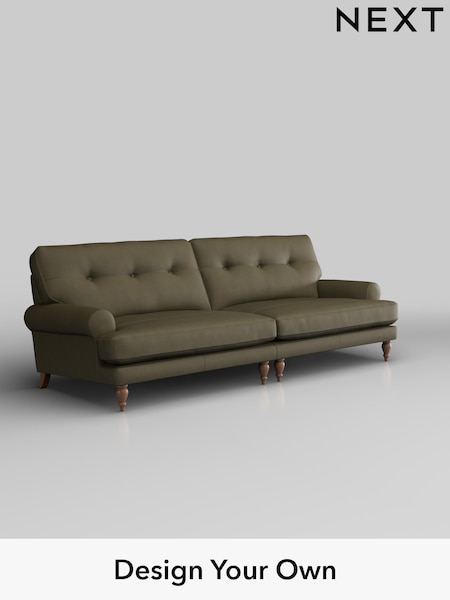Turin Leather/Moss Green Erin Buttoned Back Leather Deep Sit (H37362) | £2,199
